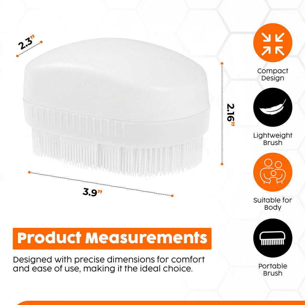 Oval Therapy Sensory Brush with Easy-Grip Handle, [USA Based Brand] | Oval Shape Brush for Calming, Stimulating and Sensory Brushing, White (Pack of 2)