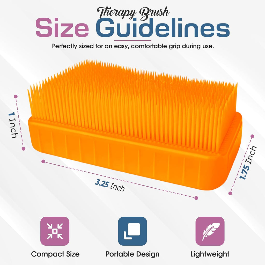Wilbarger Method Therapy Sensory Brush - Therapressure Brush for Occupational Therapy for Sensory Brushing – Use as Part of The Wilbarger Brushing Protocol – 3 Pack - Yellow/Orange/Pink