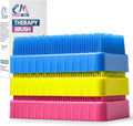 Wilbarger Method Therapy Sensory Brush - Therapressure Brush for Occupational Therapy for Sensory Brushing – Use as Part of The Wilbarger Brushing Protocol – 3 Pack - Blue/Pink/Yellow