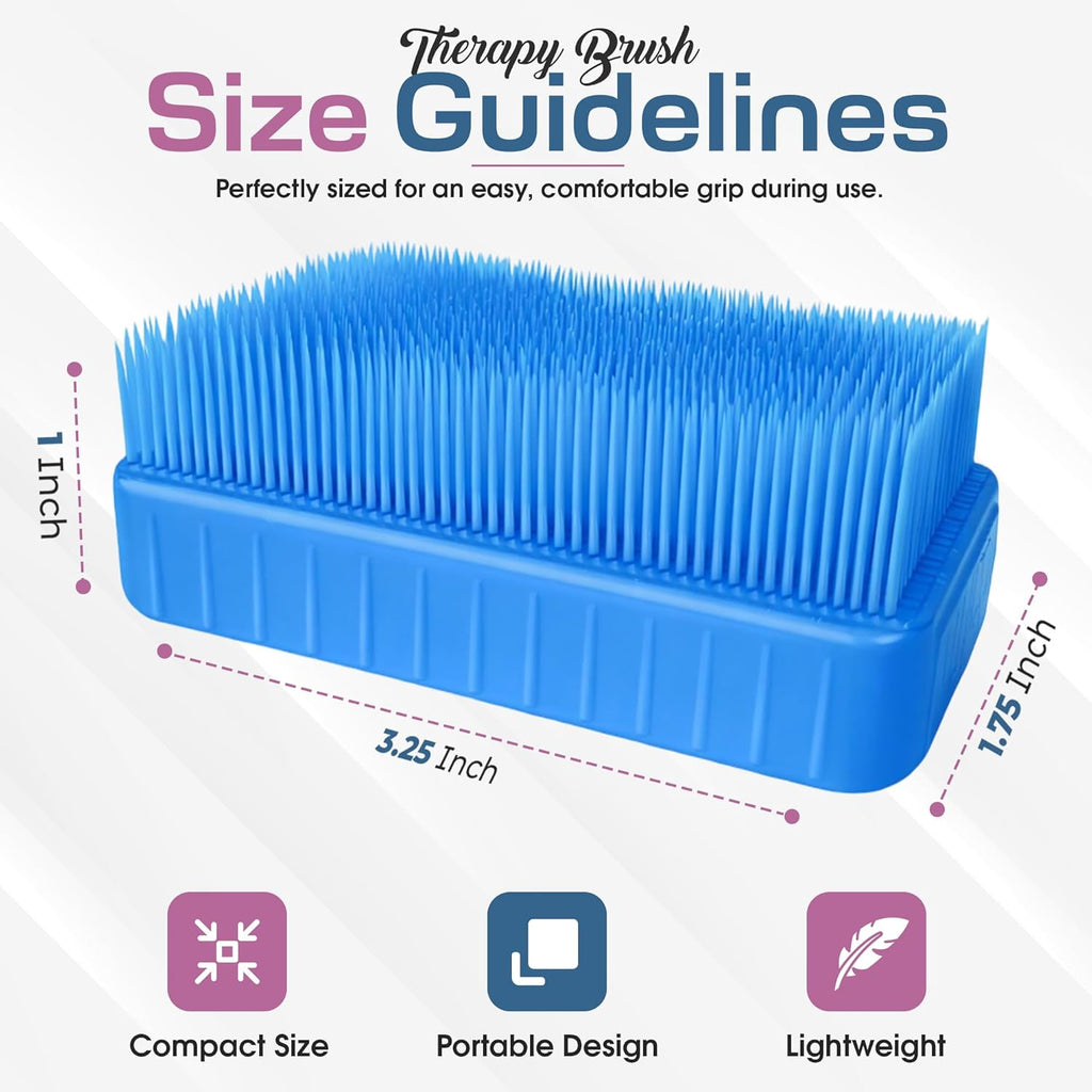 Wilbarger Method Therapy Sensory Brush - Therapressure Brush for Occupational Therapy for Sensory Brushing – Use as Part of The Wilbarger Brushing Protocol – 3 Pack - Blue/Pink/Yellow