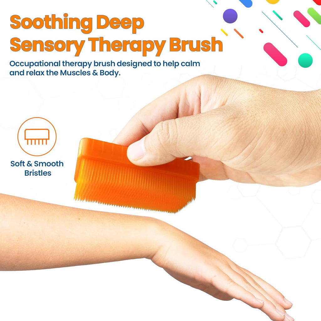 Wilbarger Method Therapy Sensory Brush Occupational & Therapressure Brush for Calming, Stimulating, and Sensory Brushing – Use as Part of The Wilbarger Brushing Protocol, Colored, 12 Count (Pack of 1)