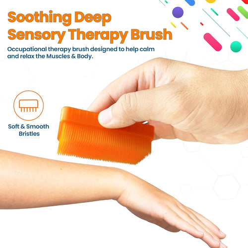 Clipper Mill Therapeutic Sensory Brushes For Occupational Therapy for Calming, Stimulating, and Sensory Brushing – Use as Part of The Wilbarger Brushing Protocol, Colored, 6 Count (Pack of 1)
